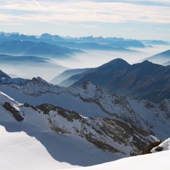 Aussicht von Dominik Kocholl nach dem Ausstieg aus der Hochferner-Nordwestwand